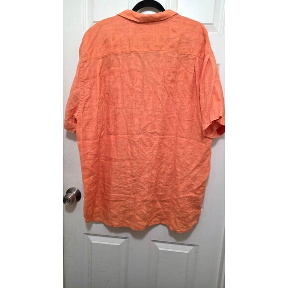 Tommy Bahama Men's Orange Short Sleeve Button-Up Shirt 100% Linen Size 3XL - Picture 3 of 8
